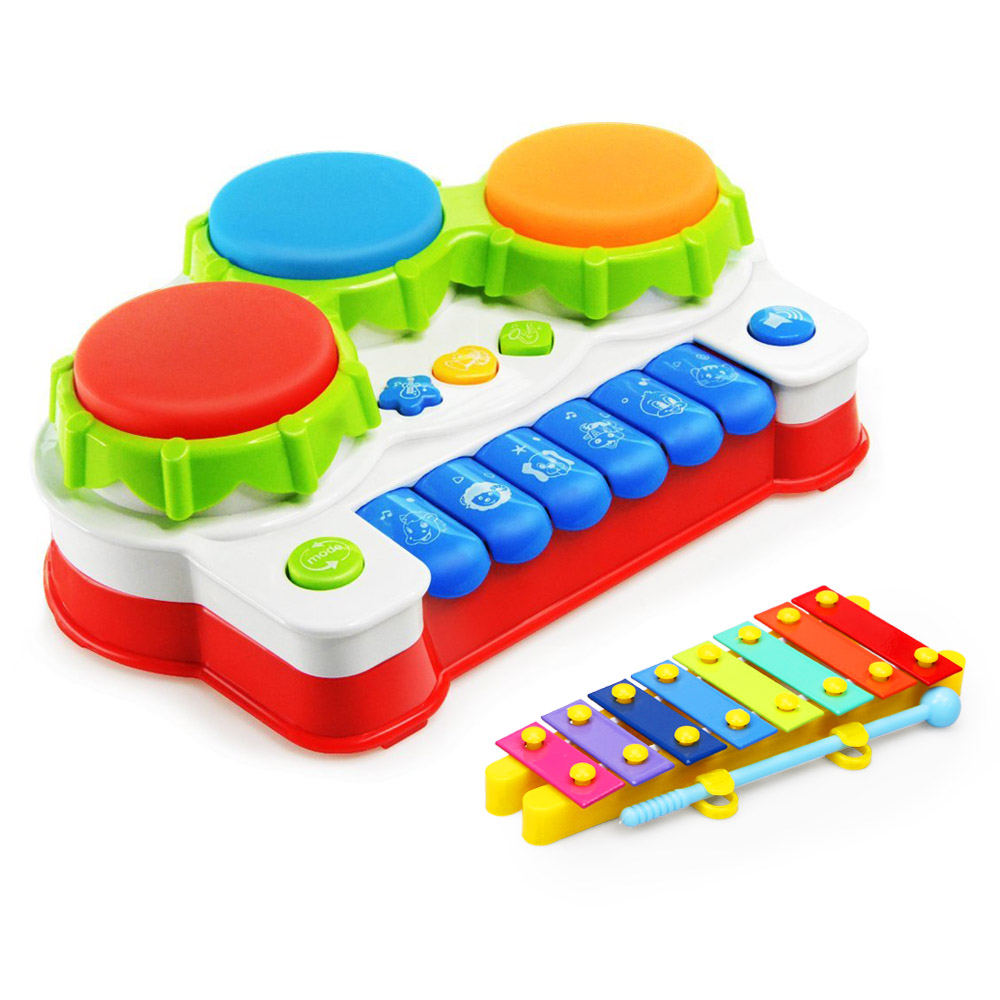Betheaces Baby Drums Piano Music Toys Keyboard Toddler Musical Instrument for Birthday Festival