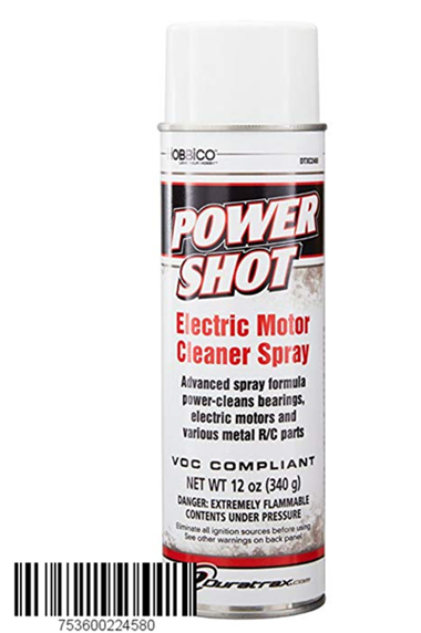 Betheaces Power Shot Electric Motor Cleaner Spray for Radio Controlled Electric Motors, 12 ounces