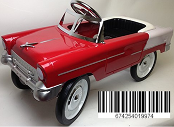 Betheaces  55 Classic Pedal Car in Red and White. All Steel with Black Padded Seat