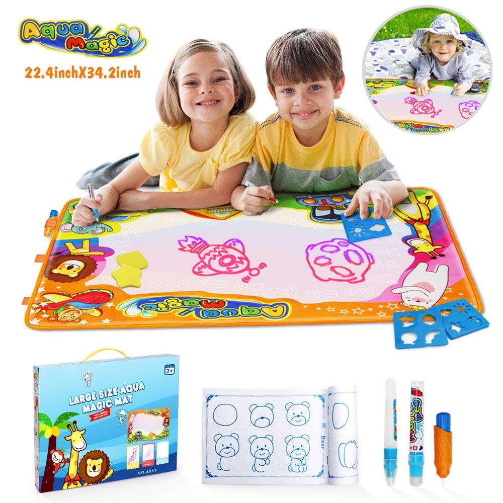 Betheaces Water Doodle Drawing Mat Kids Toys Mess Free Coloring Painting Writing Mats 34.5