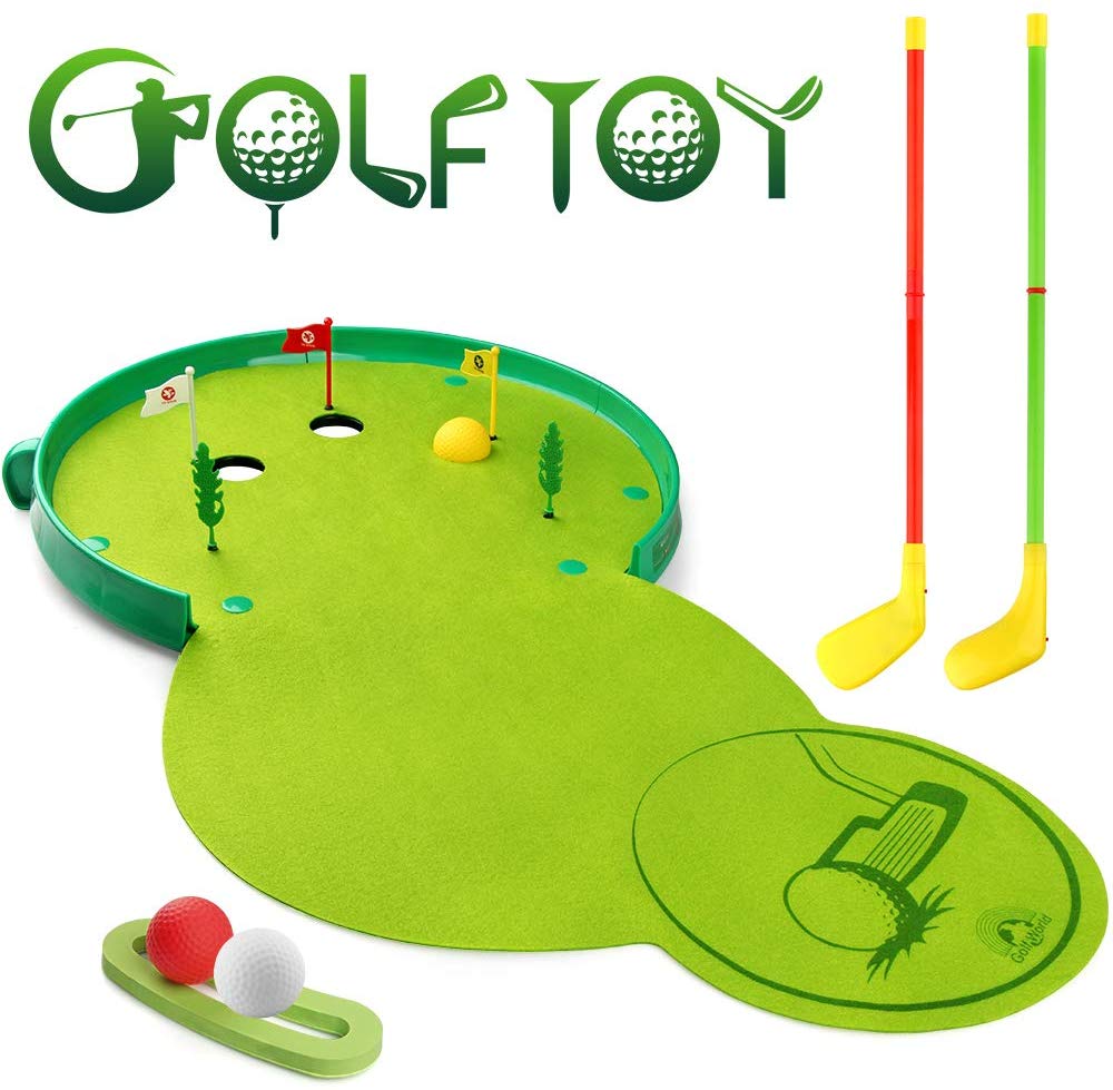 Betheaces Kids Toys Golf Set Xmas and Birthday Gifts for Toddlers Boys Girls, Educational Preschool Golfer Sports Outdoor Toy Golf Clubs Kit Game UPC： 793513260831