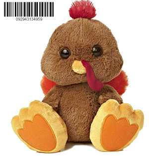 Betheaces World Taddle Toes Stuffins Turkey Plush, 10