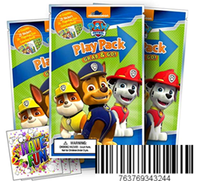 Betheaces Paw Patrol Coloring Pack Party Favors with Stickers, Crayons and Coloring Activity Book in a Resealable Pouch Bundled With 3 Separately Licensed GWW Prize Reward Stickers