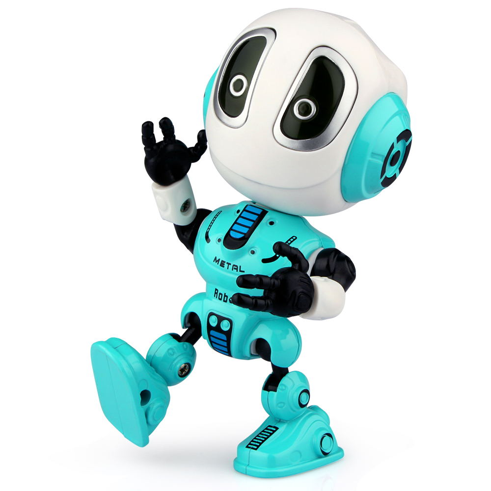 Bluejay Rechargeable Talking Robots Toys for Kids - Metal Robot Kit with Sound & Touch Sensitive Led Eyes Flexible Body, Interactive Educational Gift Toys for 3 4 5 6 7 Year Old Boys, Girls