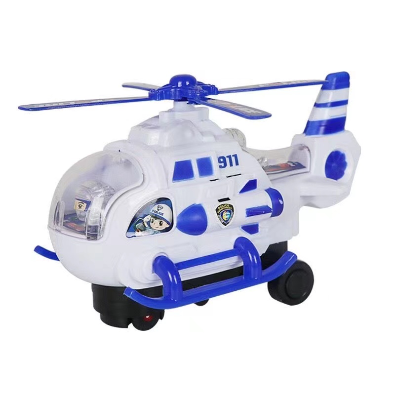 Gadetouq Light Up Transparent Toy Helicopter for Kids, 1PC, Bump and Go Toy Car with Colorful Moving Gears, Music, and LED Effects, Fun Educational Toy for Kids, Great Birthday Gift Idea