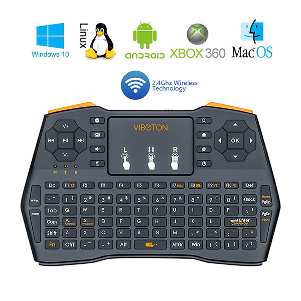 Betheaces 2.4GHz Mini Wireless QWERTY Keyboard with Touchpad Mouse 